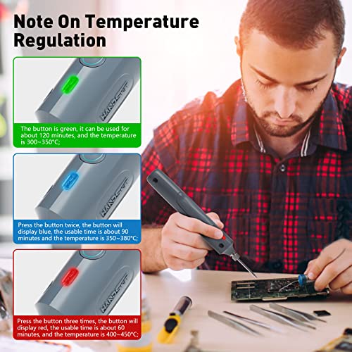 Cordless Soldering Iron Kit with LED Light, Rechargeable Battery, 8W Welding Tool, Adjustable Temp 300-450°C, Fast Heating, Portable 4 Cordless Soldering Iron Kit with LED Light, Rechargeable Battery, 8W Welding Tool, Adjustable Temp 300-450°C, Fast Heating, Portable - Image 4