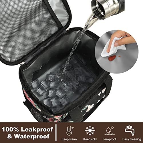 Deosk Lunch Box For Men/Women,Insulated Lunch Bag Cooler Bag,Leak-Proof Large Beach Cooler Adult Lunch Box For Work/Picnic/Travel(M-Floral) #TOP4