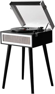 Record Players, Three Speeds Turntable Retro Record Player with Built-In Stereo Speakers, Supports USB/RCA Output/H
