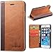 Produktbild LENSUN iPhone 6 Hülle iPhone 6s Hülle, Handyhülle Handytasche iPhone 6 / 6s (4.7 Zoll) Leder Huelle Tasche Flip Case Ledertasche Schutzhülle - Braun (6G-FG-BN)
