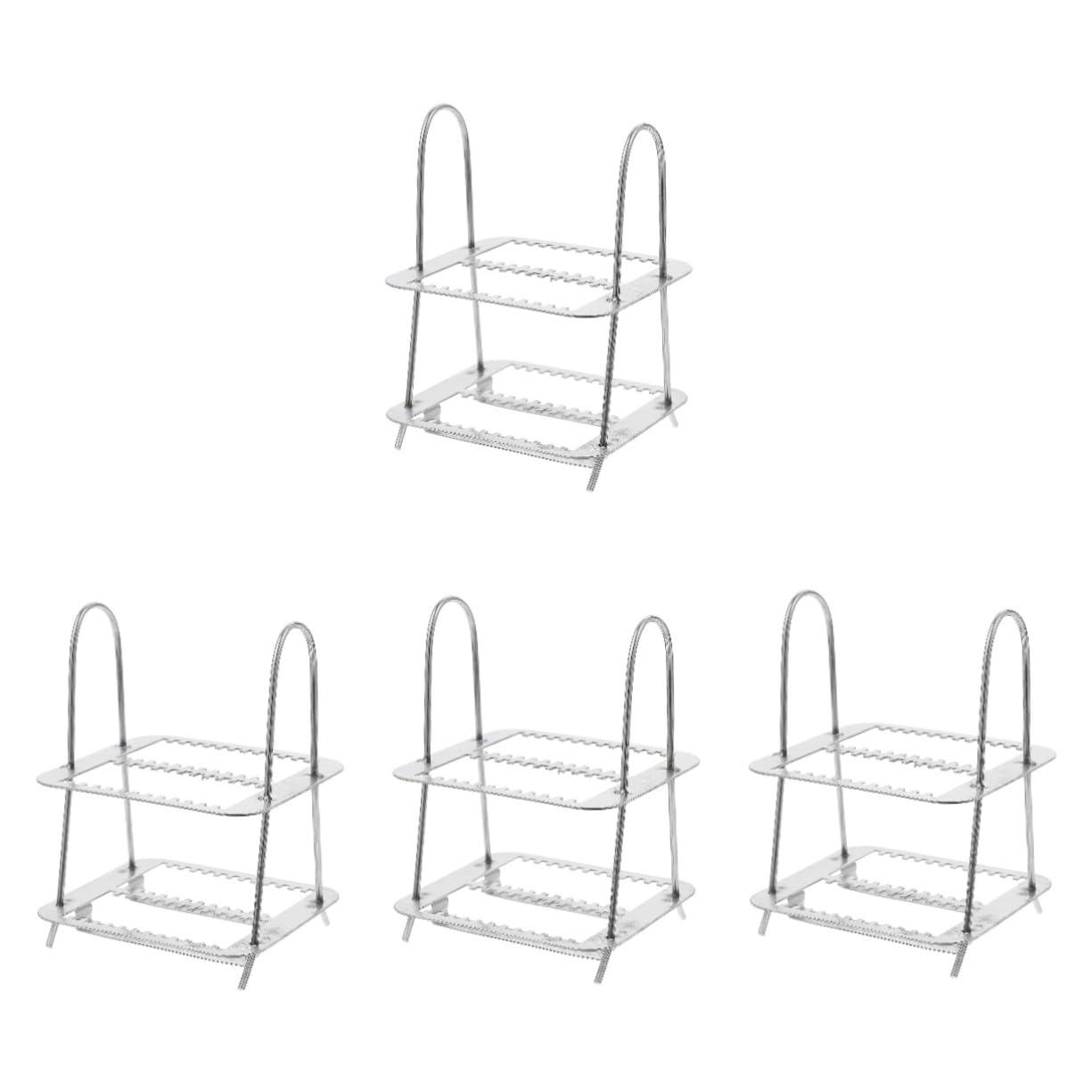 KICHOUSE 4pcs 26 Microscope Slides Rack Stainless Steel Glass Slides Holder Holder Stainless Specimen Rack