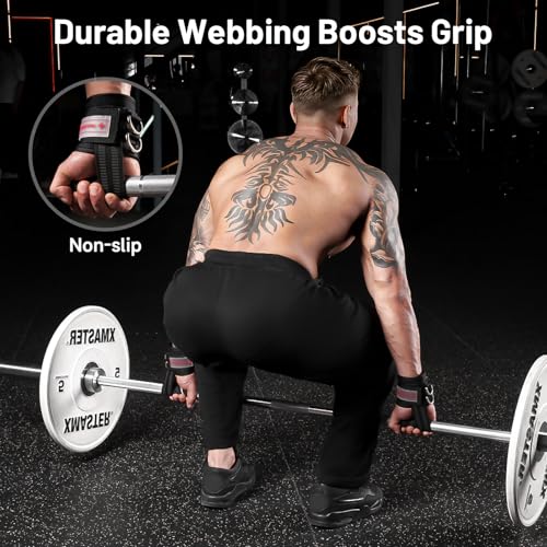 Image of MANUEKLEAR 2 Size Gym Lifting Straps with D Rings for Cable Machine