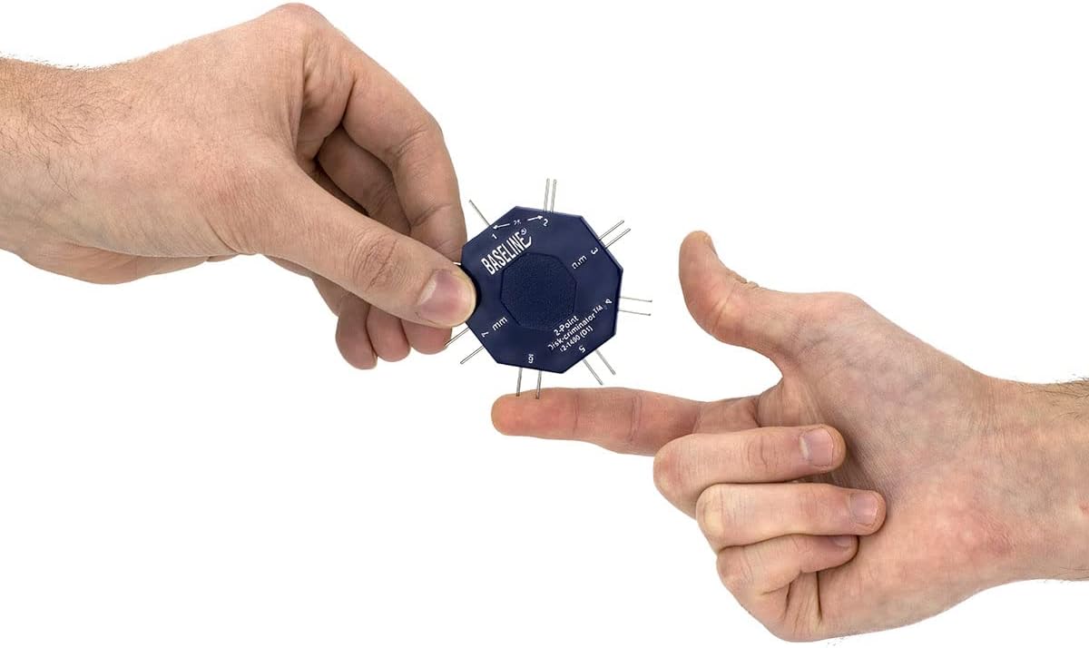 Baseline 2-Point Discrim-A-Gon 2 Disc Set for Sensory Evaluation, Physical Therapy, Rehabilitation, Recovery Professional Evaluation with Metal Tips