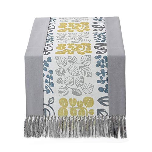 15 x 108 inch Rustic Woven Table Runner with Handmade Fringe, Buffalo Checks