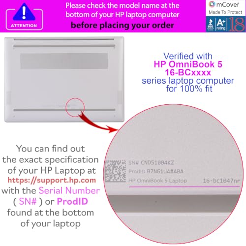 Funda mCover rígida morada para HP Pavilion 16-AF Windows AI PC 5
