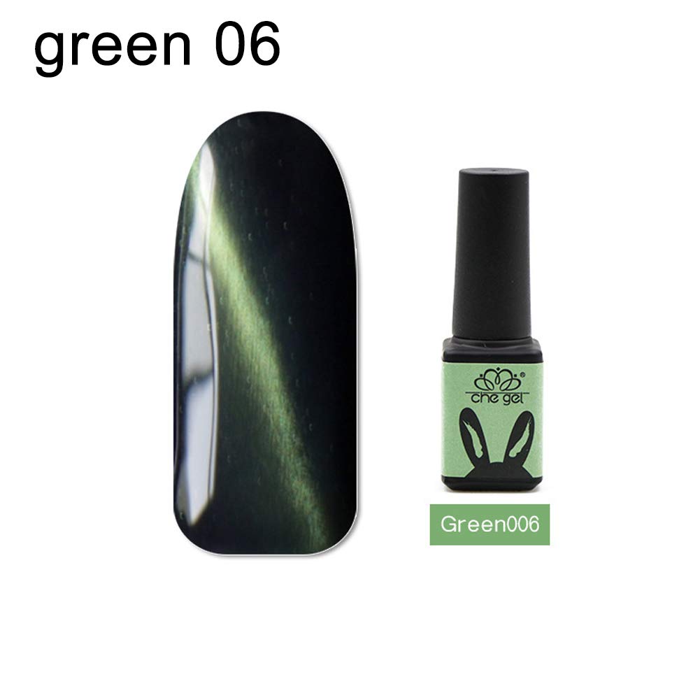 Catseye Nail Polish By gLoaSublim,Shiny Cat Eye Gel Polish Gradient Color Nail Varnish UV LED Long Lasting Lacquer - Green