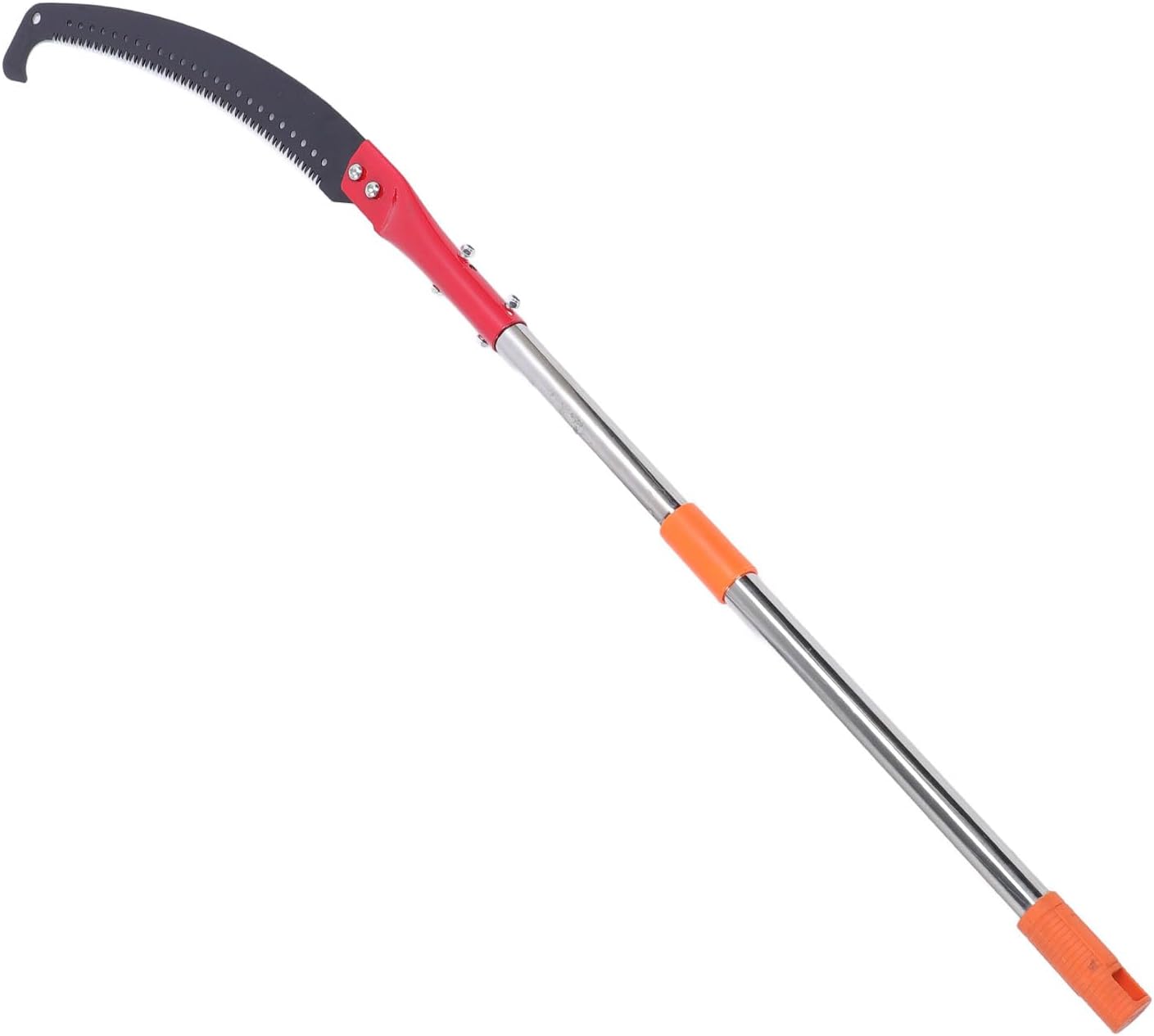 SIXRUN Extendable Tree Pruner Telescopic Pole Saw Adjustable Tree Trimmer 142.1in Stainless Steel Manual Pole Saw with Secure Screw Fastening for High Branches Lawn Garden Trimming