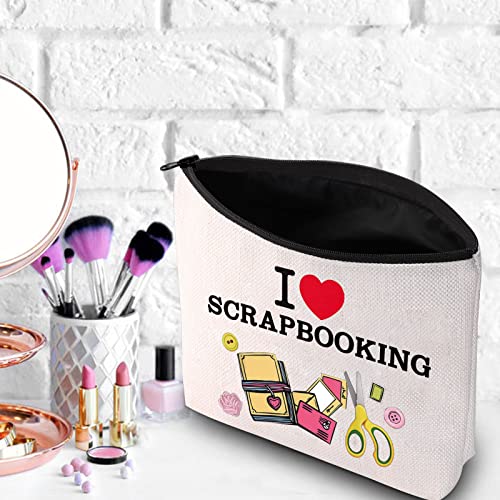 Image of WZMPA Scrapbook Lover Cosmetic Makeup Bag Scrapbook Fan Gift I Love Scrapbooking Zipper Pouch Bag For Women Girls (Scrapbooking)