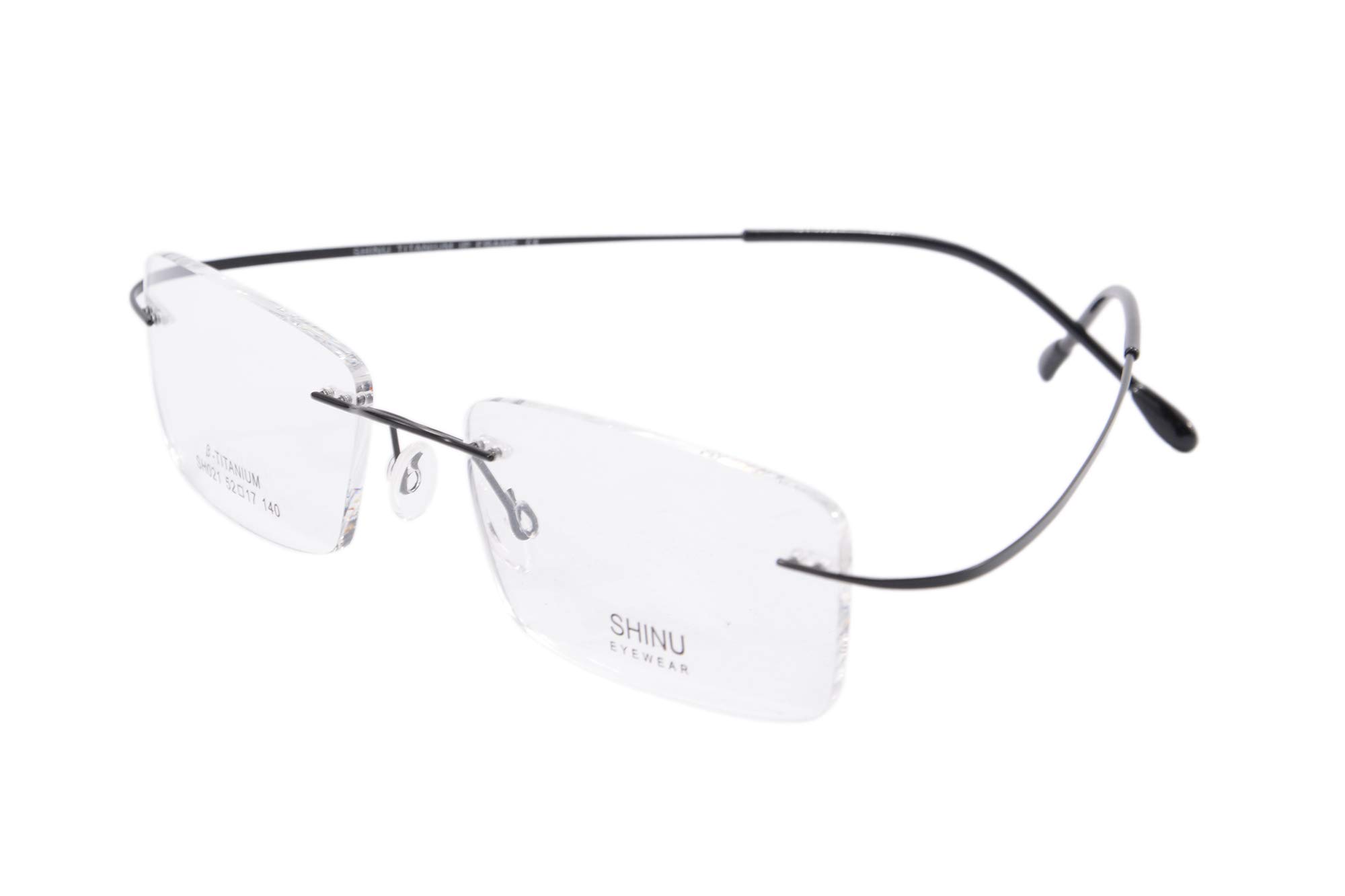 SHINU Titanium Randloser Rahmen MR-7 anti blau Light Kundenspezifische kurzsichtige Brille-NS021