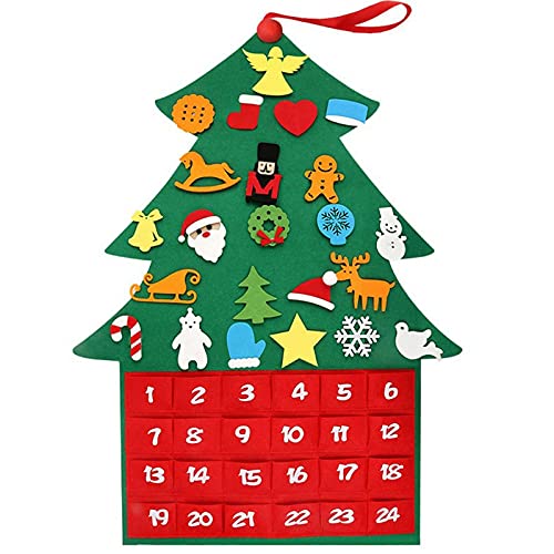 Calendrier de l'Avent arbre de Noël, calendrier de l'Avent en tissu, calendrier de l'Avent DIY, calendrier de l'Avent décoratif, décoration murale, pour Noël, cadeaux de l'Avent pour les enfants Cover