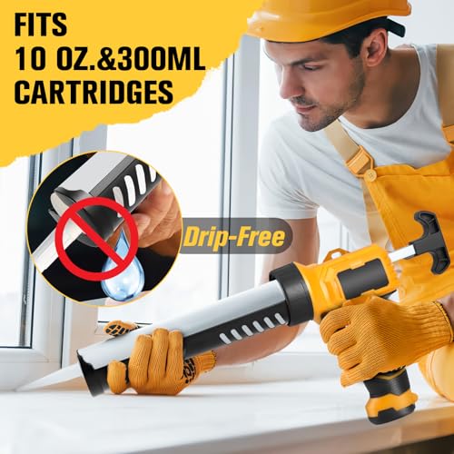 Cordless Caulking Gun, Battery Operated Electric Caulk Adhesive Gun, Dripless Caulk Gun for Filling, Sealing, Precise Work, Silicone Gun Electric Caulking Tool, 10oz/300ml 6 Cordless Caulking Gun, Battery Operated Electric Caulk Adhesive Gun, Dripless Caulk Gun for Filling, Sealing, Precise Work, Silicone Gun Electric Caulking Tool, 10oz/300ml - Image 6