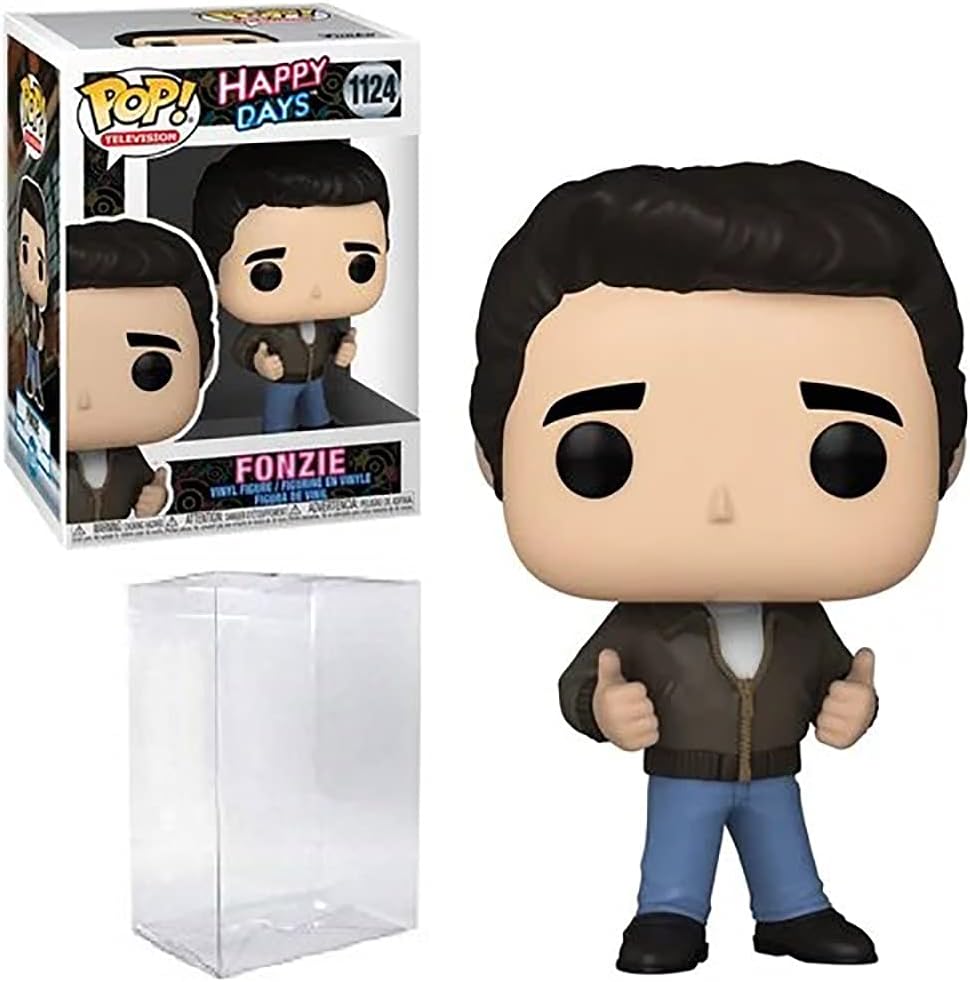 Happy Days Fonzie (Henry Winkler) Vinyl Figure # 1124 - Bundled with Pop Box Protector Case