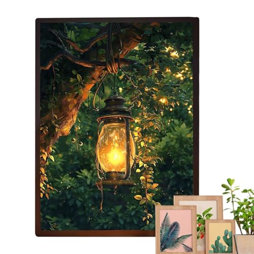 LED Luminous Picture | Illuminated Paintings in 3 Colours, Wall Lamp with Intensity Levels for Home Bedroom Kitchen Celebrations, Decoration for Bedroom Living Room Kitchen Party Gift