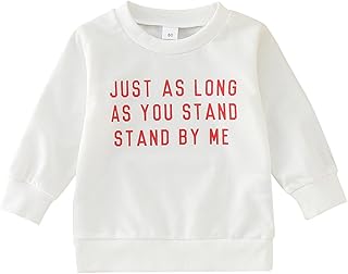 Roupas para meninos 4t crianças bebês meninas meninos roupas dia dos namorados roupas impressão carta gola redonda moletom manga longa camiseta pulôver tops suéteres moletons com capuz crianças adolescentes meninas (branco, 18-24 meses)