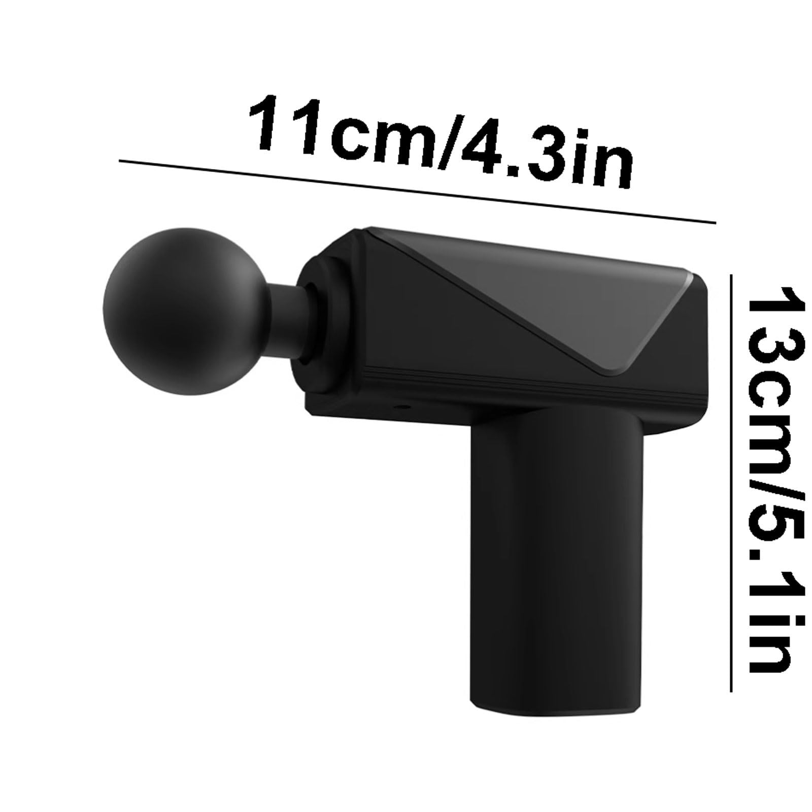 Cichy plastikowy pistolet do masażu z 6 prędkościami i 4 głowicami do masażu, mini ręczny pistolet do wiadomości do łagodzenia bólu, do użytku domowego i biurowego, kompaktowy (Nero)