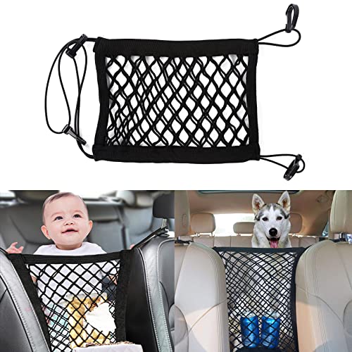 Xotic Tech Stretchable Pet Dog Car Net Barrier Baby Storage Bag With Backseat Gap Safety Mesh Net Organizer Universal for Cars SUVs, Car Divider for Driving Safely with kids & Pets (Size:10