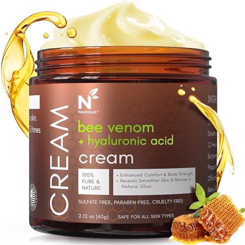 Neatique Bee Venom & Hyaluronic Acid Anti-Aging Face Cream – 2025 New Renewal Formula, Skin Moisturizer, All Skin Types, 2.12 Oz (60g)