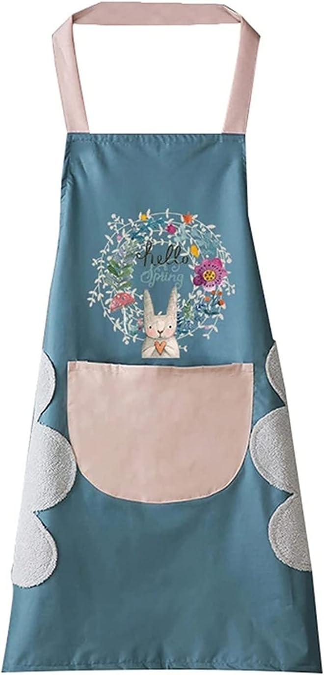 AIMERS Kitchen Apron for Women and Men with Big Pocket Waterproof Cooking Dress with Creative Hand Wiping Kitchen Accessories items for Home and Restaurant