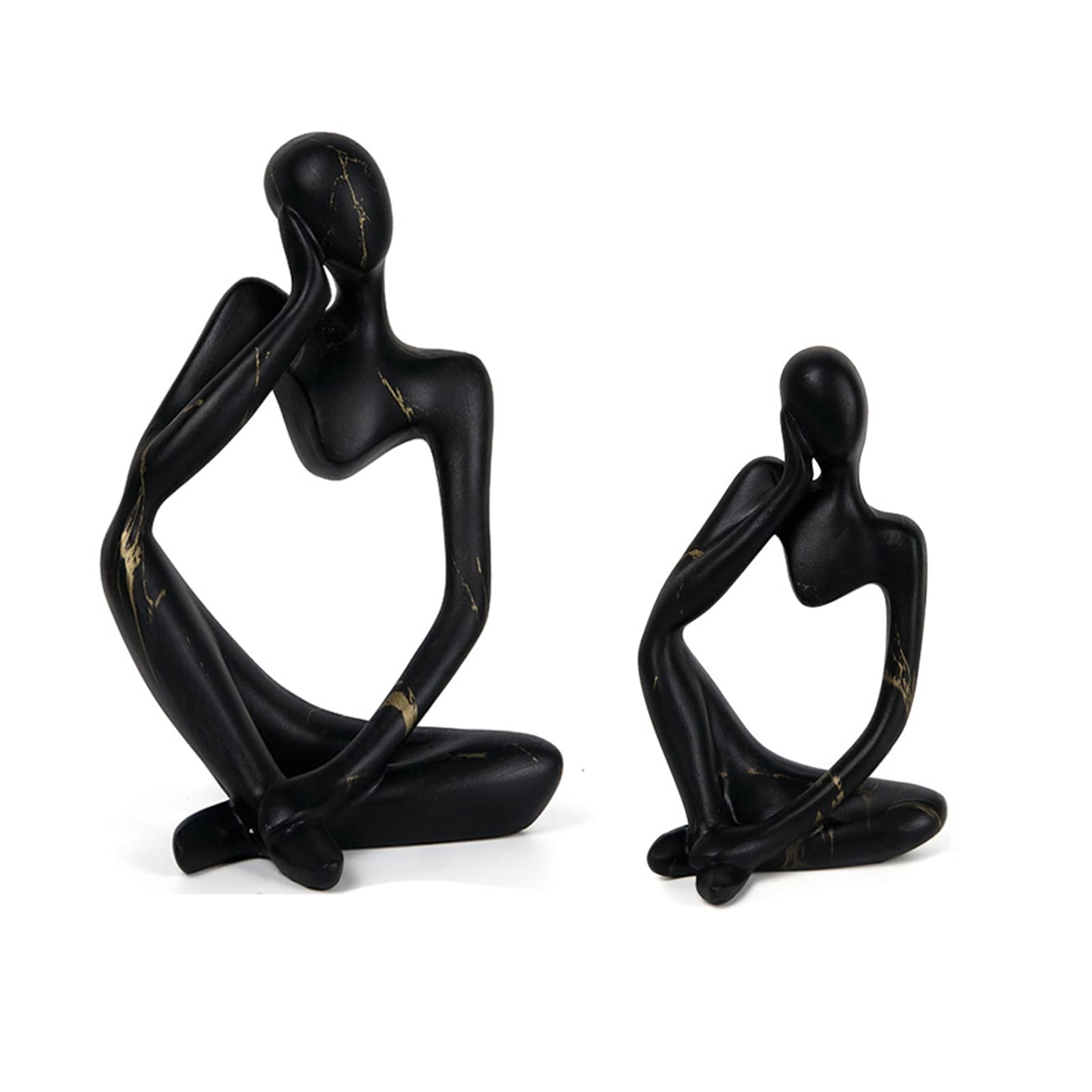 Tauzveok The Thinker Sculpture,Silent Sculpture,Thinker Sculpture Statue Art Resin, Ornaments Art,For The Decoration Desktop Home, Office,black d