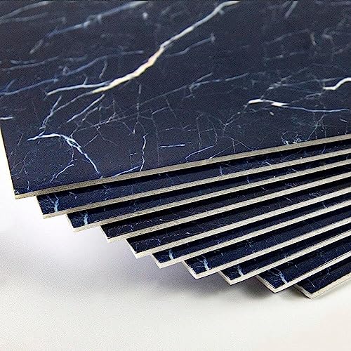 Image of Arkit Floor Tiles - 3D Vinyl Self-Adhesive PVC Waterproof Wall and Floor Tile Stickers for Kitchen and Bathroom - Wall Decor Wallpaper (Blue, 8)