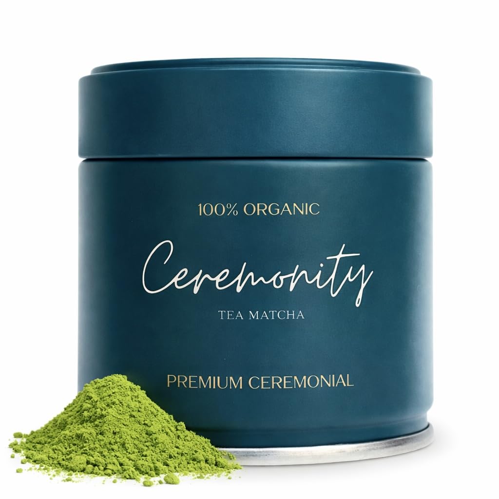 Té Matcha Ceremonial Orgánico Japonés 30g – Matcha en Polvo Premium – 100% Orgánico, Puro, Sabor Suave y Color Intenso – Lata Hermética con Anilla para Máxima Frescura y Conservación
