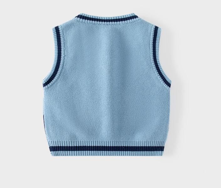 Unisex Baby Sweater Vest Knitted Soft Uniform Cotton V-Neck Sleveeless Waistcoat Vest2