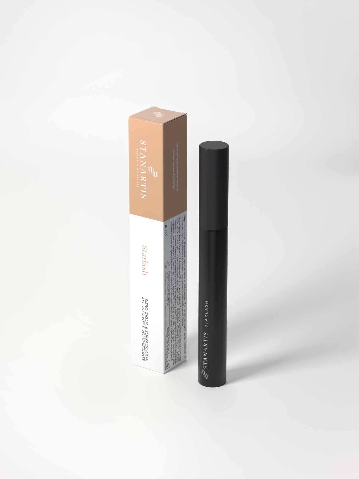 Stanartis Siero Ciglia e Sopracciglia con Peptidi e Fattori di Crescita, Trattamento Rinforzante e Infoltente per Ciglia Più Lunghe e Sopracciglia Più Dense, Formula Trasparente, 4 ml