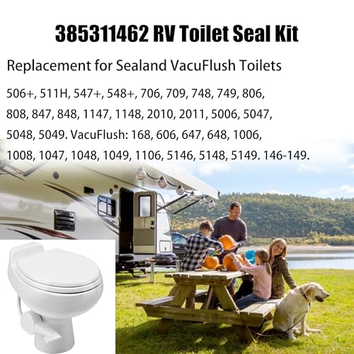 Image of iFJF 385311462 RV Toilet Seal Kit Replacement for Sealand VacuFlush 110 510 | OE 385310677, Sealand VacuFlush 110 111 210 510 510H 511 506+ 548+ 706 748 806 808 847, Leak-Proof, Odor Prevention