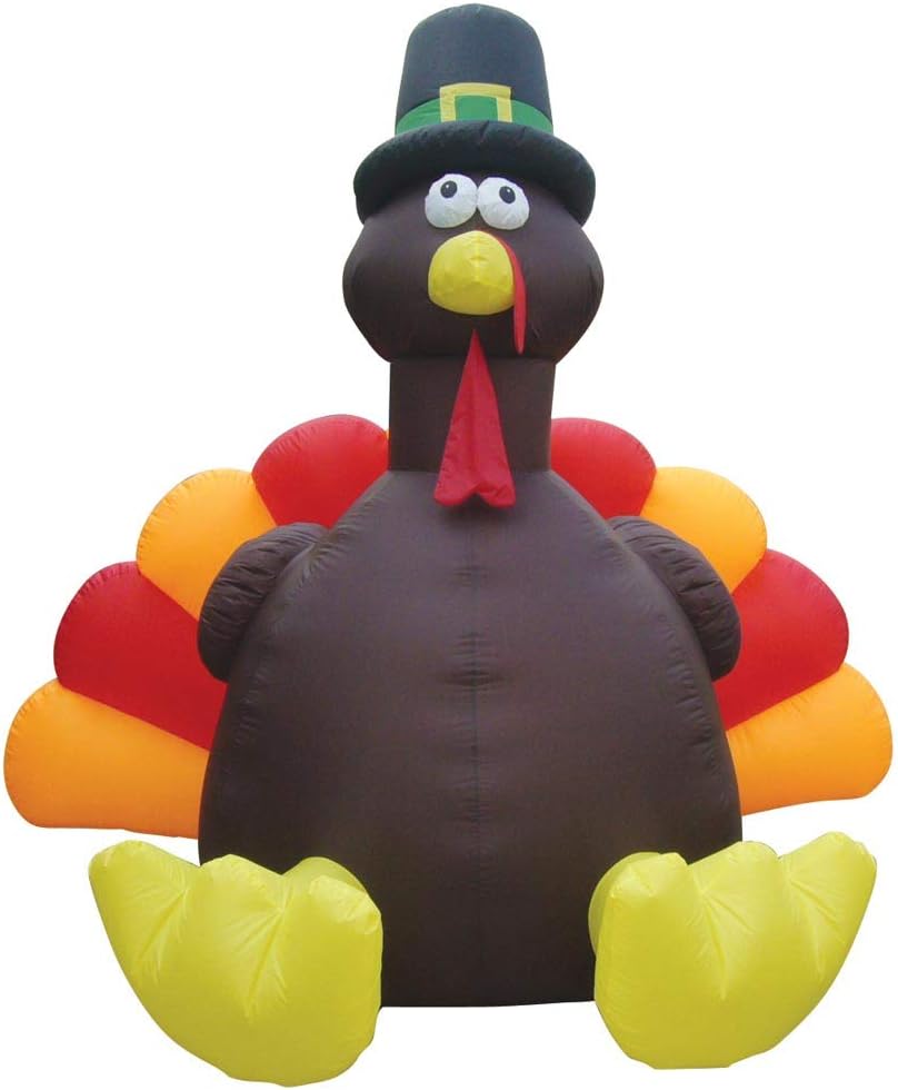 Air Blown Inflatable 10' Thanksgiving Turkey Yard Decoration