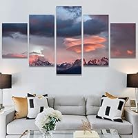 SIGNWIN 5 Panel Canvas Wall Art Mountainscape for Home Decorations Ready to Hang - 60