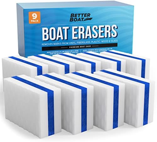 9PK Premium Boat Scuff Erasers, Boating Accessories for Cleaning, Gift for Pontoon, Fishing, Jon Boats, Decks, Vinyl and Hull Cleaner, Gadgets for Men and Women