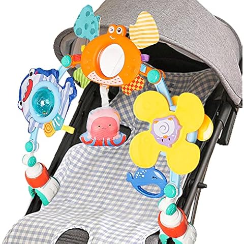 Baby Spielzeug, Kinderwagen Spielzeug für Spielbogen Baby Motorikspielzeug, Babies Spielebogen für Babybett Spielzeug und Babyschale Spielzeug, Babyspielzeug 0-6 Monate, Baby Geschenk Junge Mädchen Cover