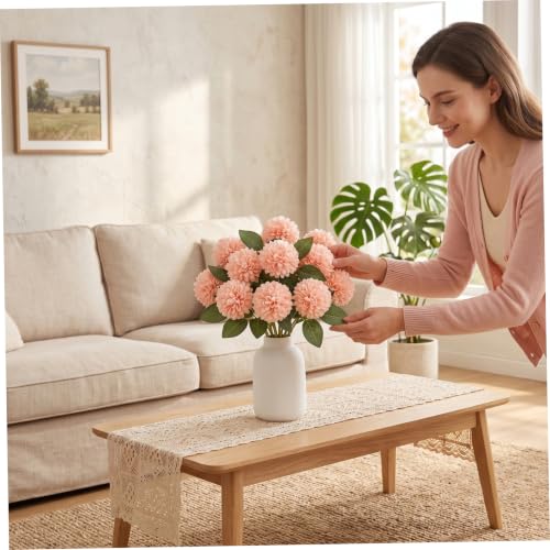 Dalias artificiales de espuma pack de 25 flores de otoño con tallos 6