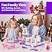TASTIEN Princess Doll House, 4-Story Dollhouse with Glow in The Dark, Doll House Playset with 2 Dolls, 12 Play Areas, Fully Furniture & Accessories, Toys for 3 4 5 6 7 8 9Year Old Girls Gift, Purple