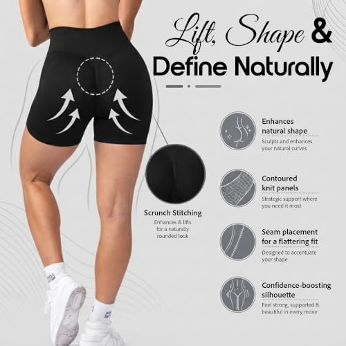 Image of Shoppy Villa Women's Yoga Shorts Spandex|Shapewear Shorts for Women |High Waisted Booty Scrunch Shorts| Workout Shorts for Women