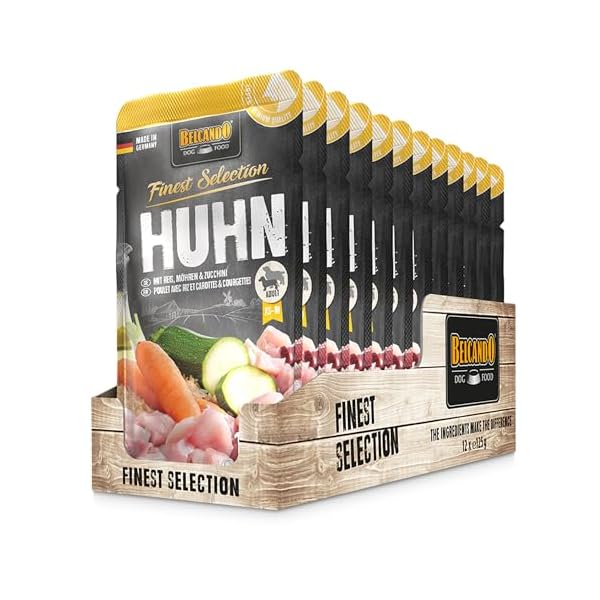 Belcando Frischebeutel [Huhn & Reis mit Zucchini & Möhren] | Nassfutter für Hunde | Feuchtfutter Alleinfutter im Einzelportionsbeutel
