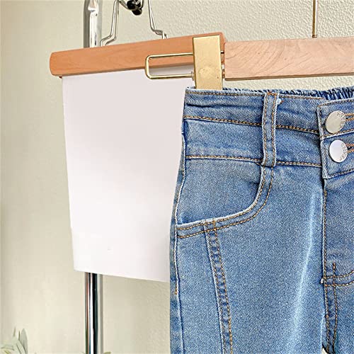 Calça jeans infantil feminina com alça de verão elástica slim vintage casual flare calças jeans uso