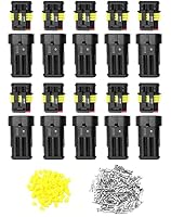 QWORK® 10 Stücke KFZ Stecker Wasserdicht, Steckverbinder 3 Polig, Kabel Steckverbinder Stecker, für KFZ LKW Motorrad – Ansicht 7