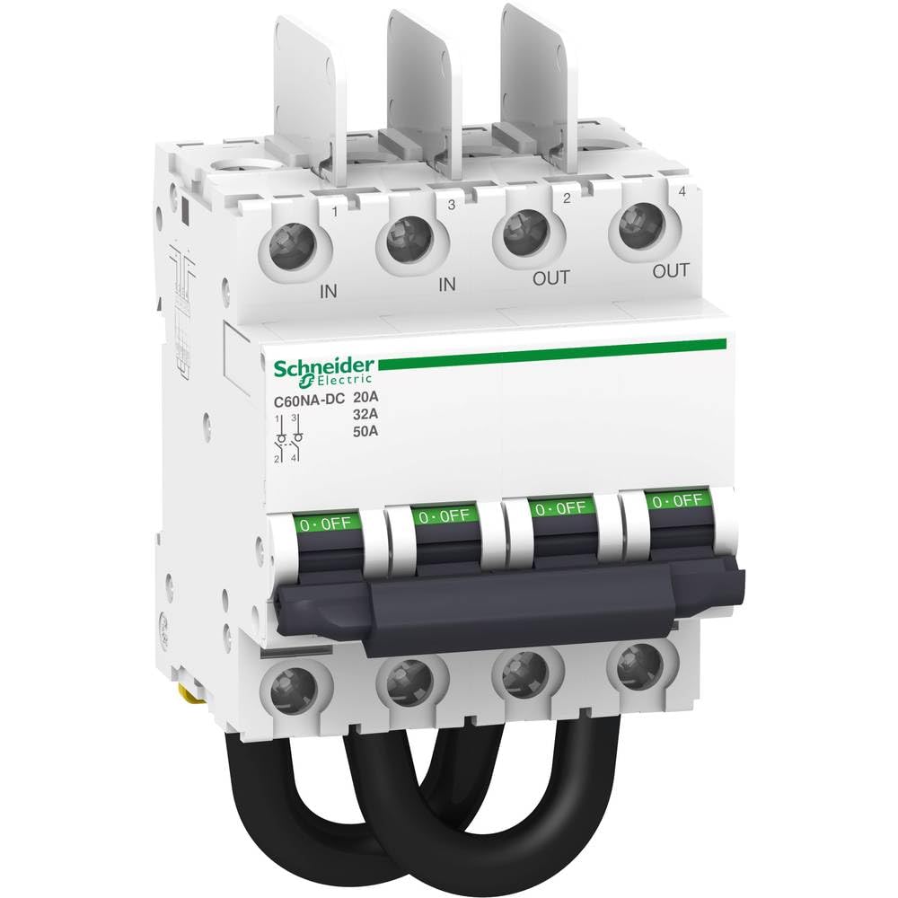 Schneider Electric A9N61690 C60NA-DC DC Special Load Switch, 2P, 20A, 1000V, White
