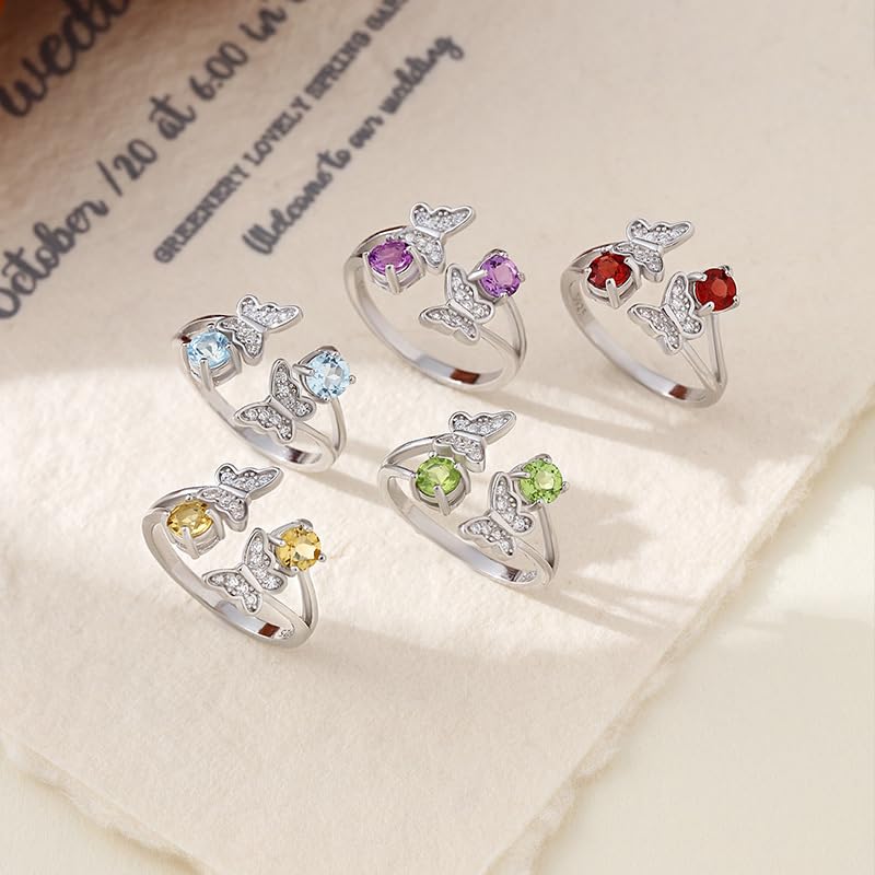 Bague papillon en argent 925 ajustable résolvant le problème de taille - 3