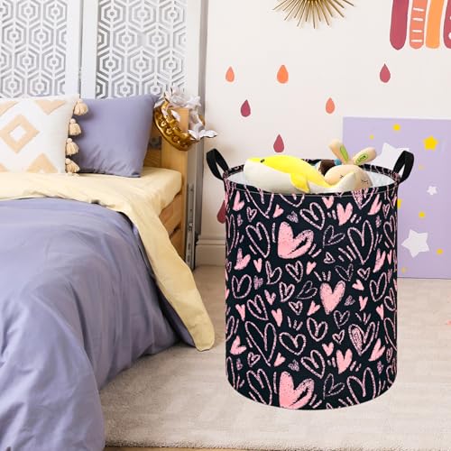 Image of MAIZMZ Girls Room Storage Basket Decor Organizer Bins Kids Hamper Storage Bins Toy Box Women Laundry Basket Large Canvas Collapsible Chest for Home /Dorm /Kitchen /Pet /Office /Closet /Shelf /Gift Baskets