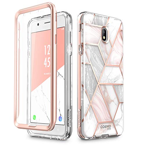 i-Blason Case Designed for Galaxy J7 2018, Cosmo Series Built-in Screen Protector Full-Body Glitter Bling Bumper Protective Case for Galaxy J7 (SM-J737), Not fit J7 2017 (SM-J727) (Marble)