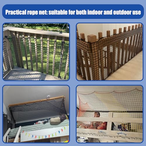 Image of Safety Net Kids Pet Balcony Protection Rope Net Stair Safety Netting for Railings Playground Safety Net Golf Practice Net Baseball Nets for Batting Knotless Polyester Sports Netting