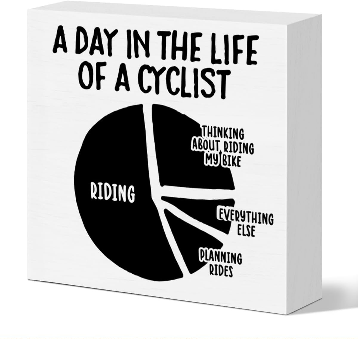 Biker Gift For Men Women, Cycling Gift for Him Men Bike Lovers Cyclists Rider Christmas Birthday Gift, Biker Garage Desk Table Decor Wooden Sign, The Life of a Cyclist