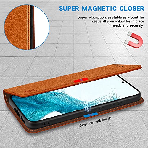 Image of ZZXX for Galaxy S23 Plus Wallet Case Strong Magnetic 6.6 inch,Brown