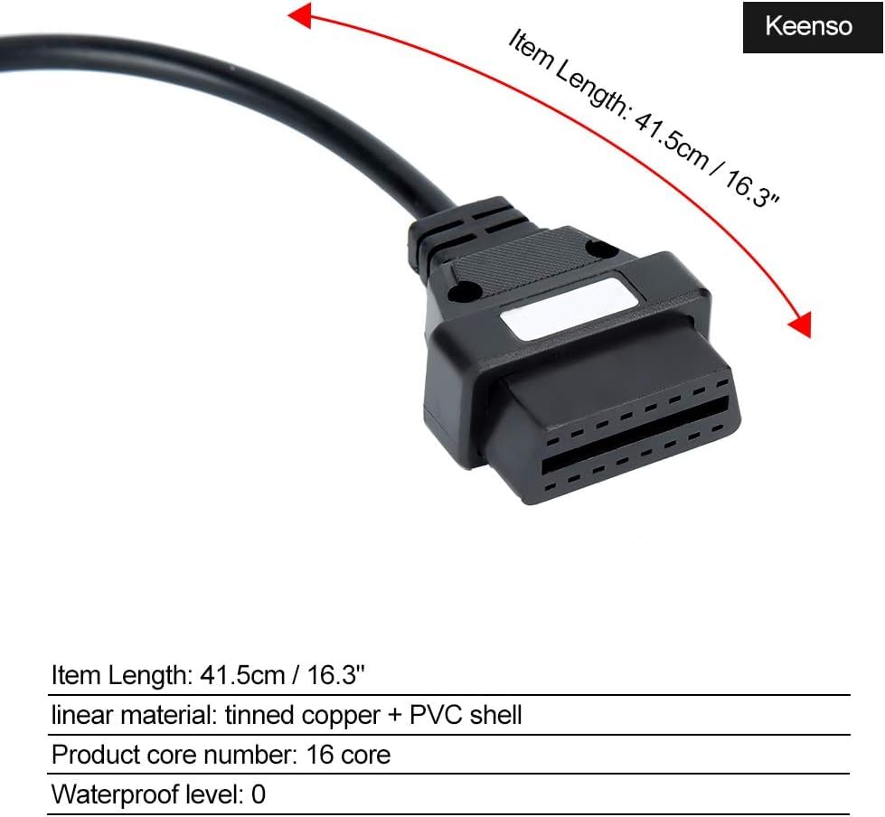 OBD1 12 Épingles à OBD2 16 Outil de diagnostic du scanner d'épingles OBD II Connecteur de câble adaptateur pour GM