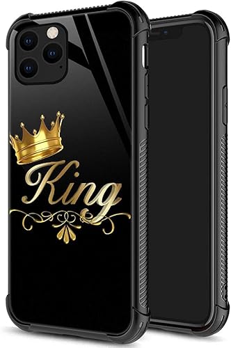 DJSOK Funda para iPhone 13 Pro Max, diseño de patrón de lujo, a prueba de golpes, funda resistente para hombre y mujer, corona rey