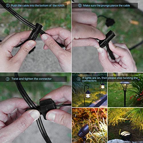 Goodsman Landscape Lighting 2Pk Low Voltage Landscape Lights Led Low Voltage Landscape Spotlights 4.5W 205 Lumen Floodlights With Cable Connectors Metal Stakes 9127-96603-02A Black #TOP7