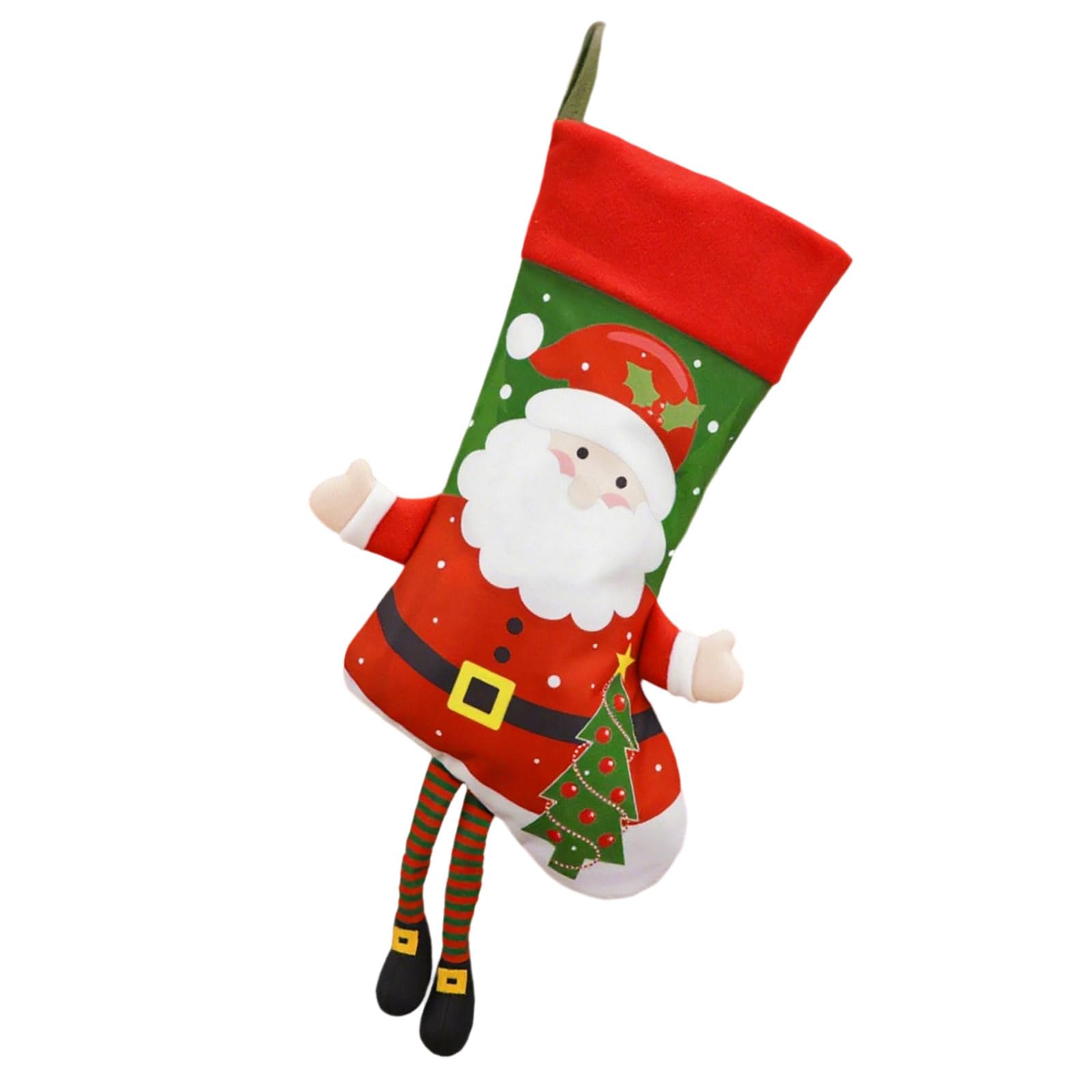 Buxuaaaa Christmas Stocking with Snowman Santa Bells Tree Hanging Candy Bag Holiday Ornament Socks