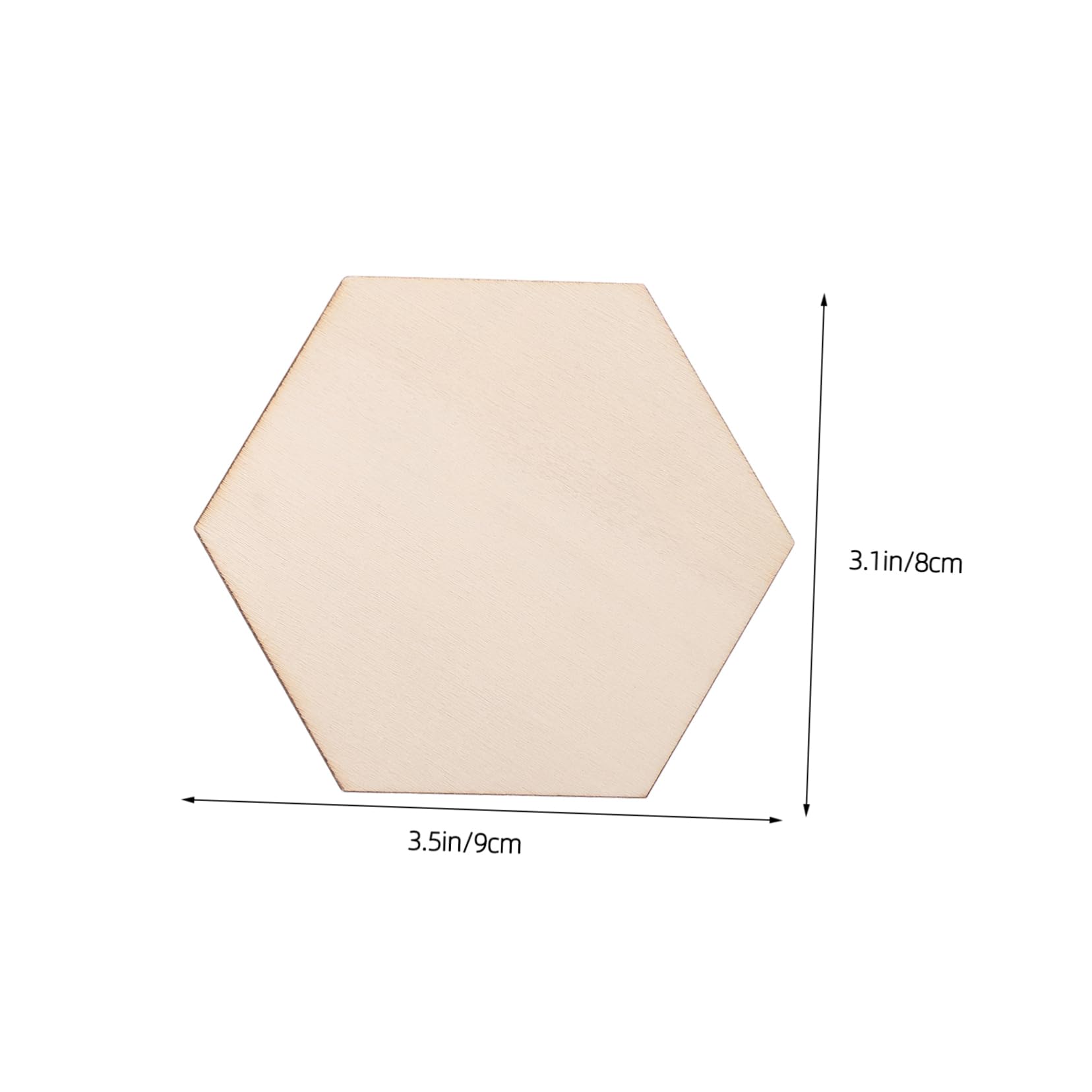 100 Pezzi Fette di Legno Esagonali Naturali Non Finiti per Progetti Fai da Te Decorazioni Artistiche Beige per Hobby Creativi